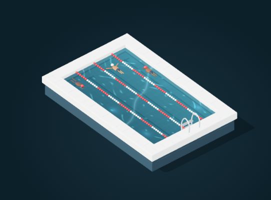 Architectural illustration of a swimming pool